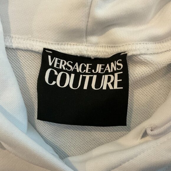 Versace Jeans Couture White Floral Logo Hoodie Medium - Picture 3 of 5